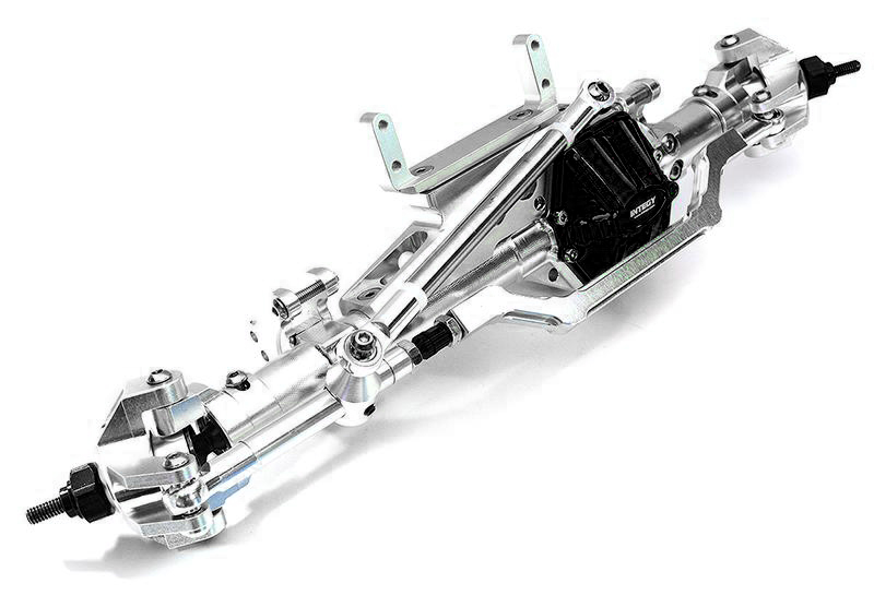 C28763SILVER Billet Machined Complete Front Axle Assembly for Axial 1/10 Wraith 2.2 - Image 1