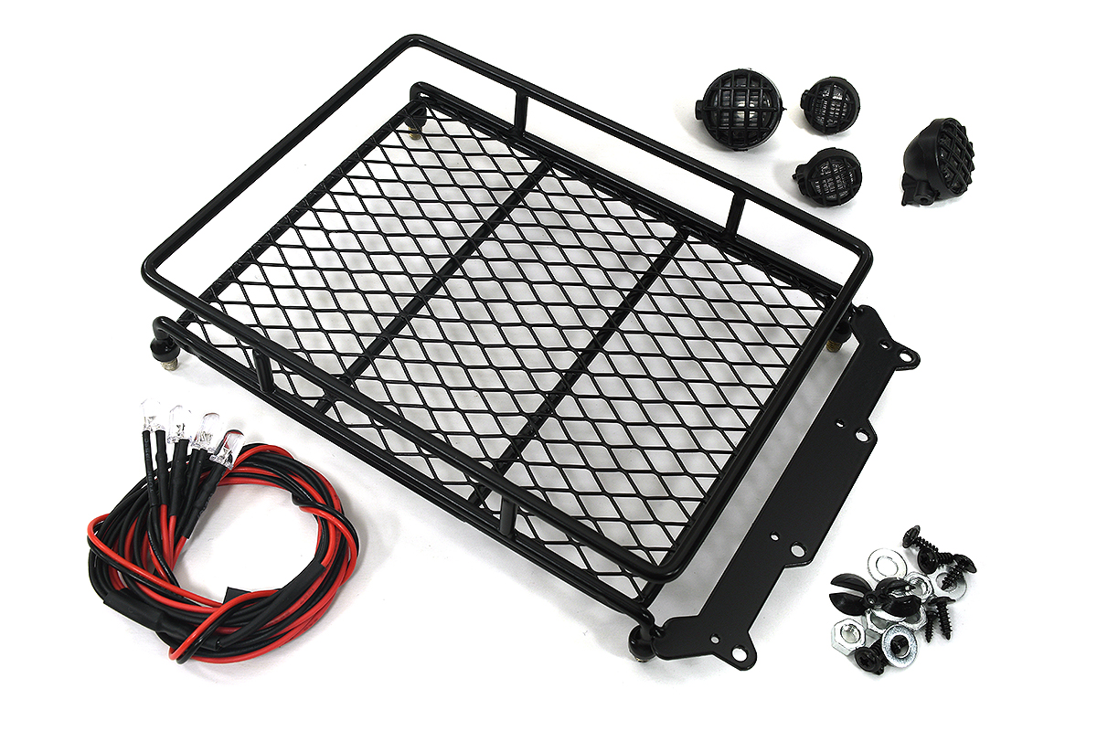 C28779 Realistic 1/10 Metal Luggage Tray with 4 LED Spot Light for Axial Wraith 2.2 - Image 1