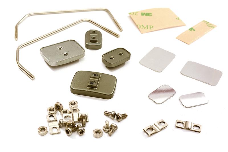 C28793GUN Billet Machined Side Mirror Set for Custom 1/14 Semi-Tractor Truck - Image 1