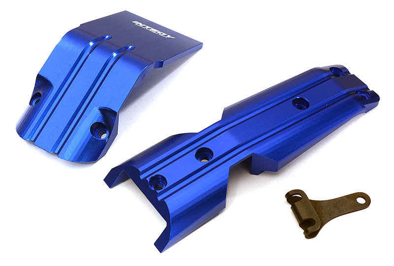 C28798BLUE Billet Machined Alloy Front Skid Plates (2) for Traxxas 1/10 E-Revo 2.0 8637 - Image 1