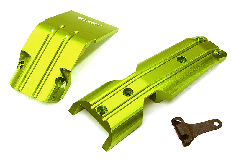 C28798GREEN Billet Machined Alloy Front Skid Plates (2) for Traxxas 1/10 E-Revo 2.0 8637 - Image 1