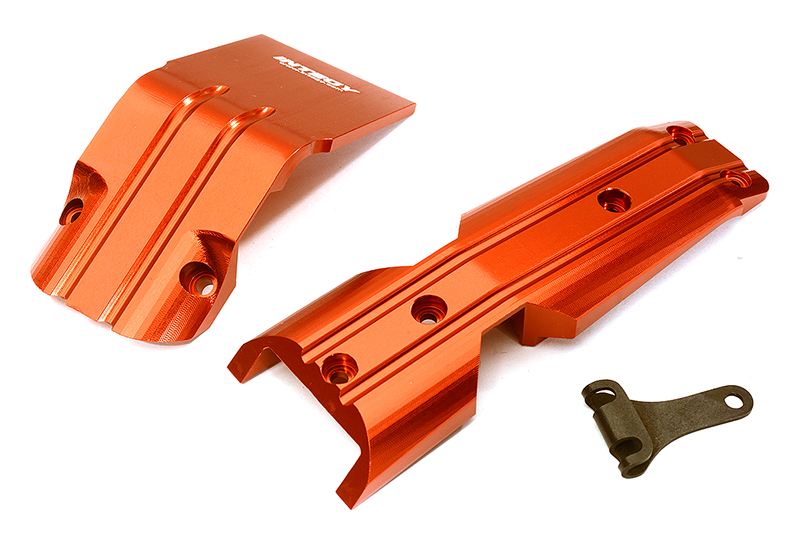 C28798RED Billet Machined Alloy Front Skid Plates (2) for Traxxas 1/10 E-Revo 2.0 8637 - Image 1