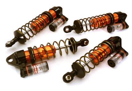 Adjustable Piggyback Shock Absorber Set in Orange for Traxxas Bandit 1/10 Scale