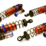 Adjustable Piggyback Shock Absorber Set of 4 for Traxxas Bandit 2WD 1/10 - Red