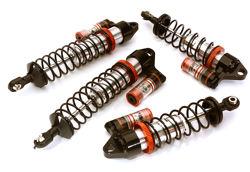 C28804SILVER Piggyback Shock Set (4) for Traxxas 1/10 Stampede 2WD & Bigfoot 3760A 3762A - Image 1