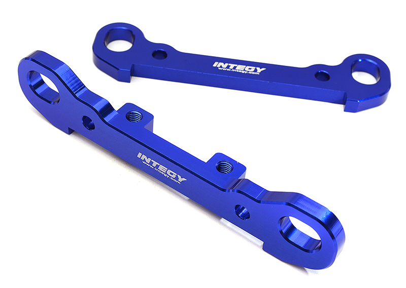 C28817BLUE Billet Machined Rear Hinge Pin Braces (2) for Losi 1/5 Desert Buggy XL-E & 2.0 - Image 1
