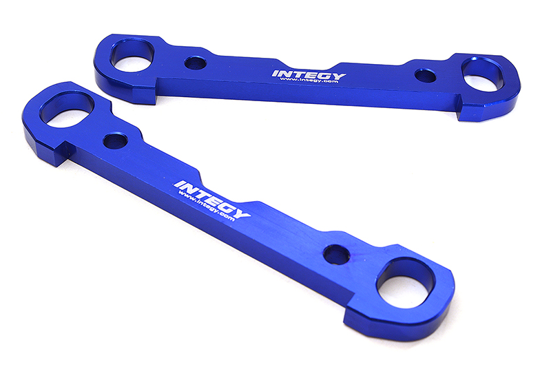 C28818BLUE Billet Machined Front Hinge Pin Braces (2) for Losi 1/5 Desert Buggy XL-E & 2.0 - Image 1