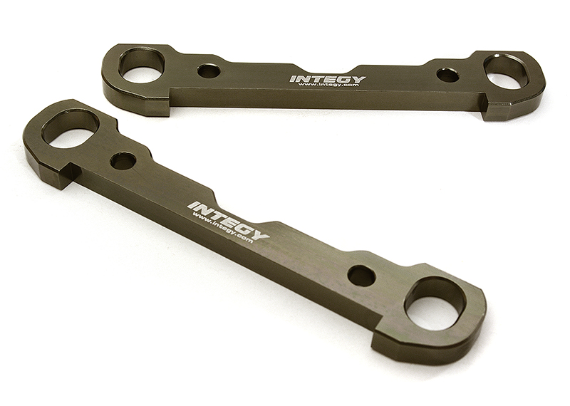 C28818GREY Billet Machined Front Hinge Pin Braces (2) for Losi 1/5 Desert Buggy XL-E & 2.0 - Image 1