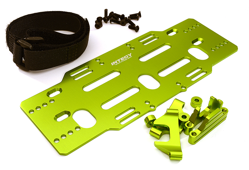 C28820GREEN Adjustable Battery Mount Plate w/Straps for Arrma 1/8 Kraton 6S BLX Req AR320192 - Image 1