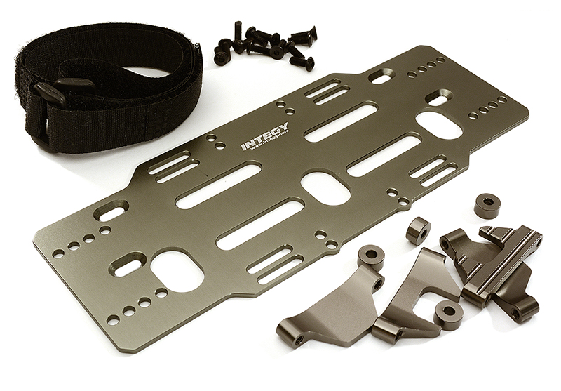 C28820GREY Adjustable Battery Mount Plate w/Straps for Arrma 1/8 Kraton 6S BLX Req AR320192 - Image 1