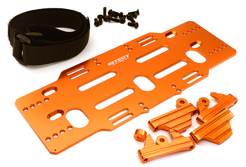 C28820ORANGE Adjustable Battery Mount Plate w/Straps for Arrma 1/8 Kraton 6S BLX Req AR320192 - Image 1