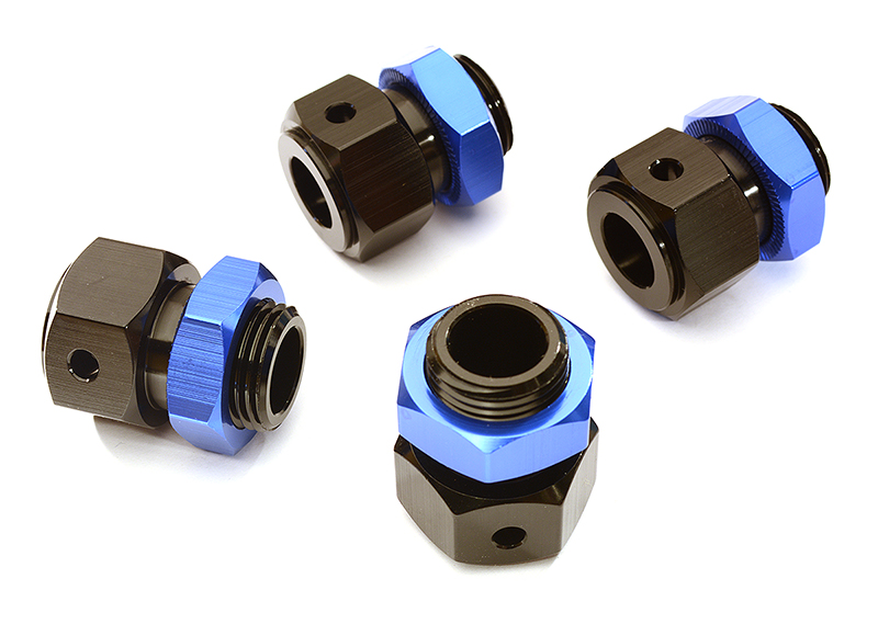 C28823BLUE Billet Machined Wheel Adapter 24mm Hex (4) for Losi 1/5 Desert Buggy XL-E & 2.0 - Image 1
