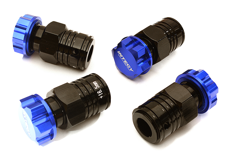 C28824BLUE Extended +16.5 Wheel Adapter 24mm Hex (4) for Losi 1/5 Desert Buggy XL-E & 2.0 - Image 1