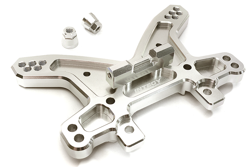 C28839SILVER Billet Machined Rear Shock Tower for Losi 1/5 Desert Buggy XL-E - Image 1