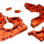 Billet Machined Front Bulkhead Set for Losi 1/5 Desert Buggy XL-E - Red