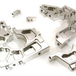 Billet Machined Front Bulkhead Set for Losi 1/5 Desert Buggy XL-E - Silver