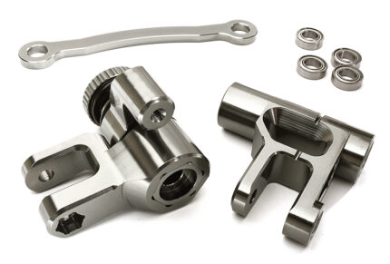 Grey Billet Machined Steering Bellcrank for Losi 1/5 Desert Buggy XL-E