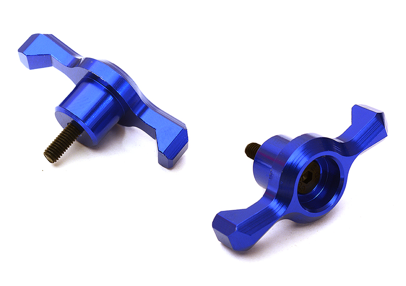 C28871BLUE Alloy Rear Spare Tire Lock Nuts for Traxxas 1/7 Unlimited Desert Racer 3931 - Image 1