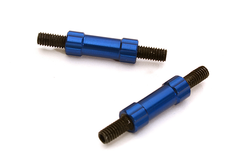 C28872BLUE Billet Machined 20mm Aluminum Linkages (2) M4 Threaded for 1/10 Scale Crawler - Image 1