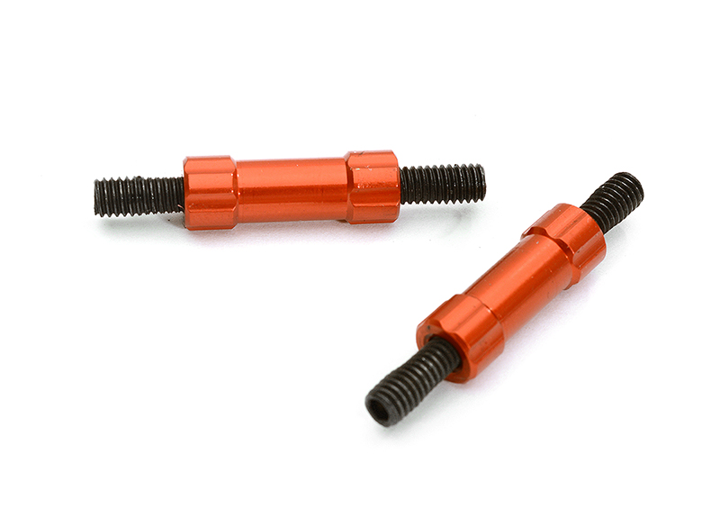 C28872RED Billet Machined 20mm Aluminum Linkages (2) M4 Threaded for 1/10 Scale Crawler - Image 1