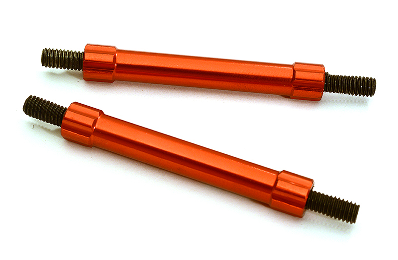 C28876RED Billet Machined 40mm Aluminum Linkages (2) M4 Threaded for 1/10 Scale Crawler - Image 1