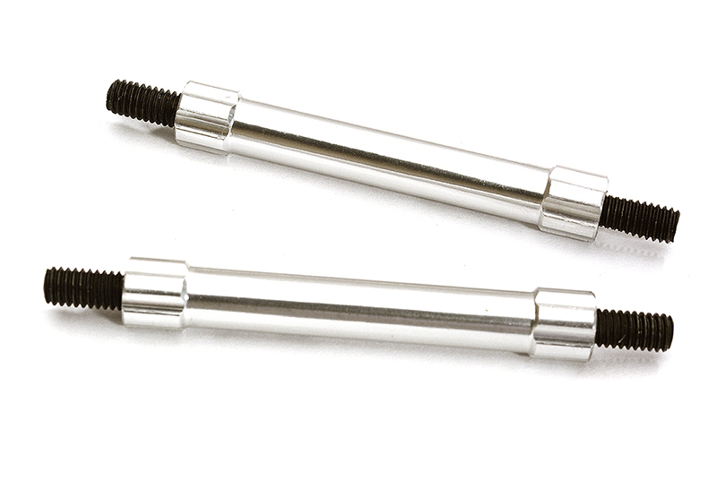 C28876SILVER Billet Machined 40mm Aluminum Linkages (2) M4 Threaded for 1/10 Scale Crawler - Image 1