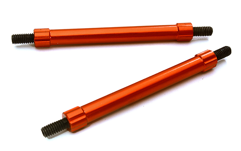 C28880RED Billet Machined 60mm Aluminum Linkages (2) M4 Threaded for 1/10 Scale Crawler - Image 1