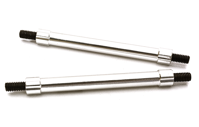 C28880SILVER Billet Machined 60mm Aluminum Linkages (2) M4 Threaded for 1/10 Scale Crawler - Image 1