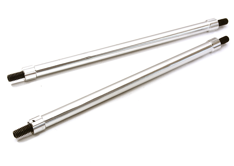 C28887SILVER Billet Machined 95mm Aluminum Linkages (2) M4 Threaded for 1/10 Scale Crawler - Image 1