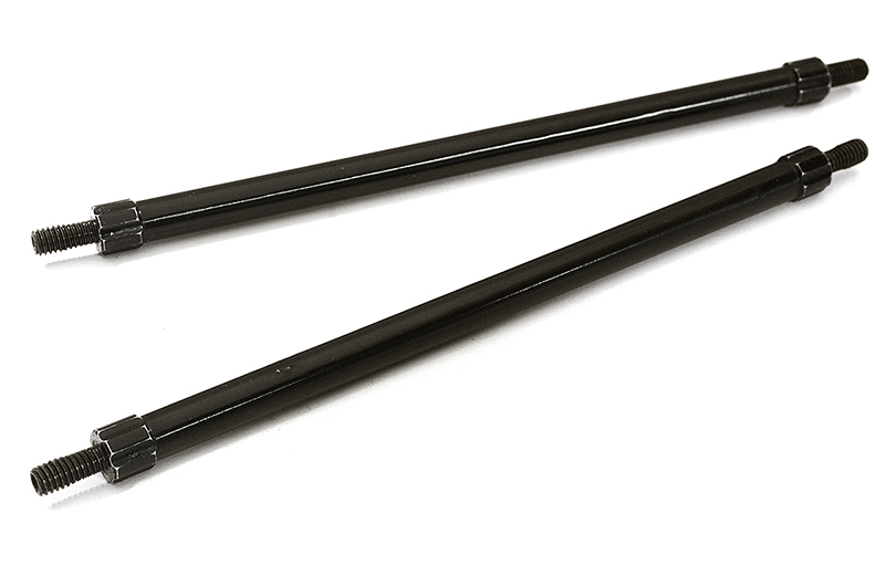 C28892BLACK Billet Machined 120mm Aluminum Linkages (2) M4 Threaded for 1/10 Scale Crawler - Image 1