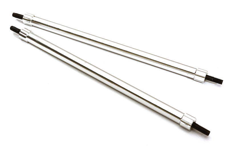 C28896SILVER Billet Machined 105mm Aluminum Linkages (2) M3 Threaded for 1/10 Scale Crawler - Image 1