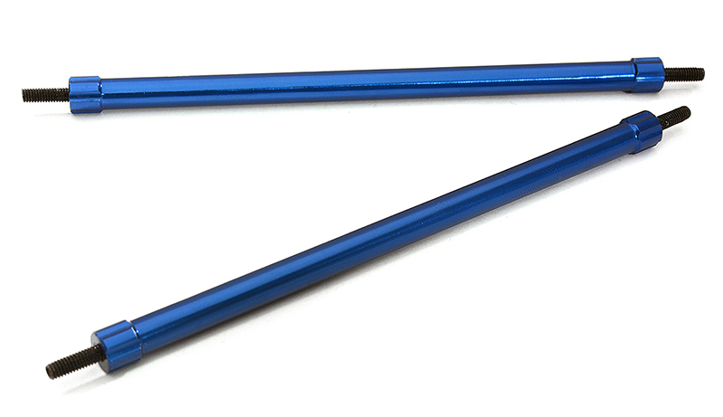 C28898BLUE Billet Machined 125mm Aluminum Linkages (2) M3 Threaded for 1/10 Scale Crawler - Image 1