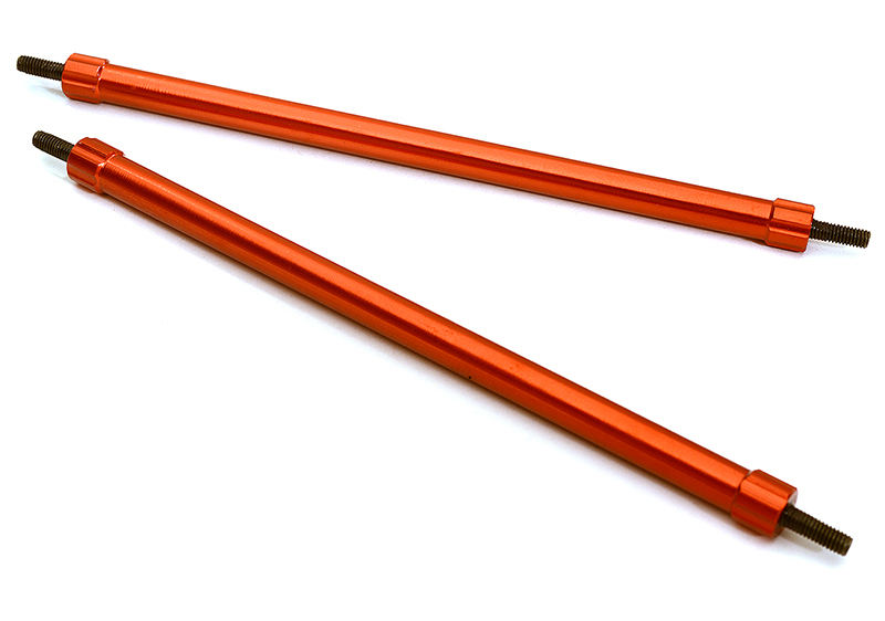 C28898RED Billet Machined 125mm Aluminum Linkages (2) M3 Threaded for 1/10 Scale Crawler - Image 1