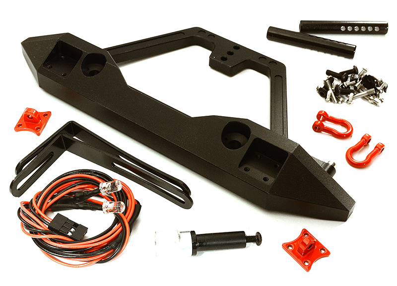 C28920 Metal Alloy Rear Bumper w/LED(2) for Axial 1/10 SCX10 (43mm Type Mount) - Image 1