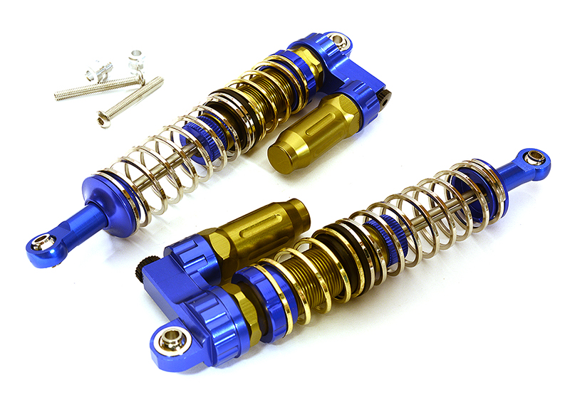 C28930BLUE Piggyback Off-Road Shock for 1/10 Scale with 2 Stage Square Spring (L=110mm) - Image 1