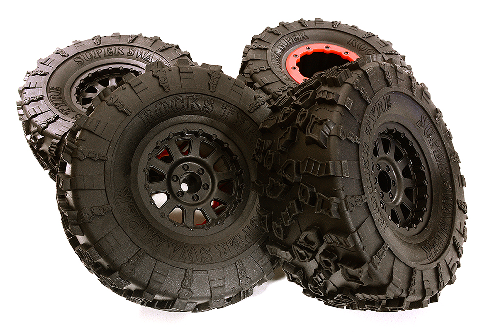 C28946 10 Spoke Type 2.2 Size Wheel & Tire Set (4) for 1/10 Off-Road O.D.131mm - Image 1