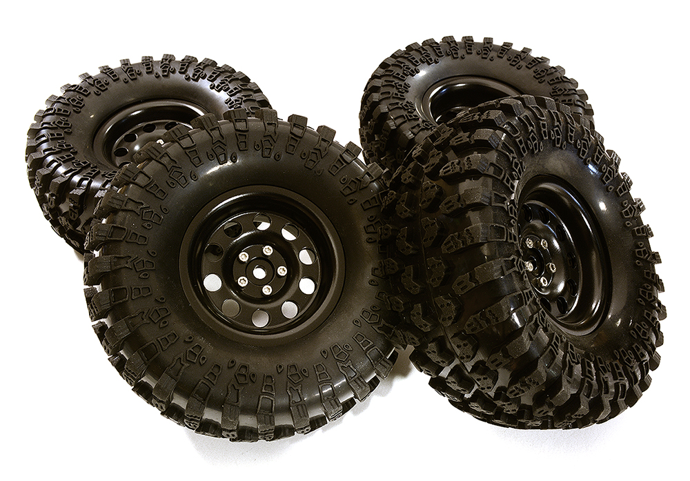 C28947 Metal Alloy 2.2 Size Wheel & Tire Set (4) for 1/10 Off-Road O.D. 128mm - Image 1