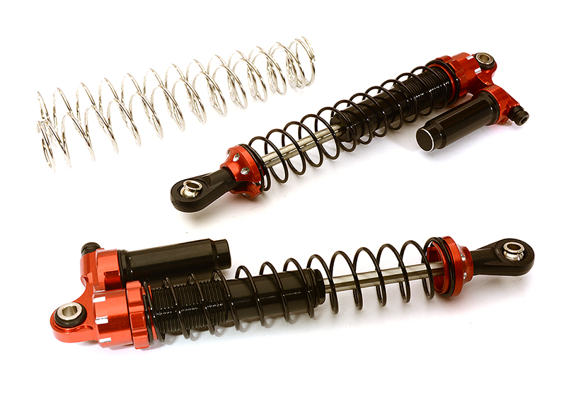 C28951RED Billet Machined Piggyback Shock(2) for 1/10 SCX-10, SCX10 II, SCX10 III (L=90mm) - Image 1