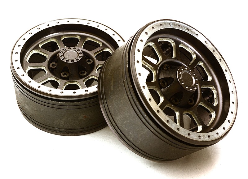 C28954GUN 1.9 Size Billet Machined Alloy 10 Spoke Wheel(2)High Mass Type for Scale Crawler - Image 1