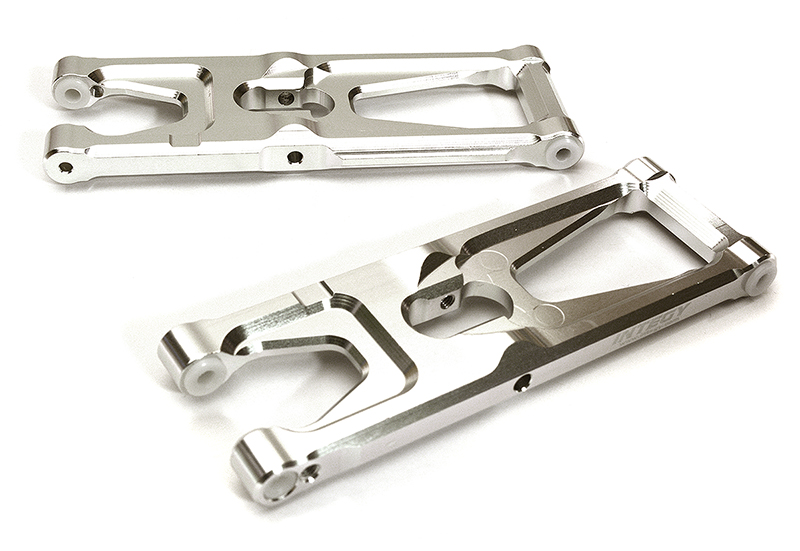 C28992SILVER Machined Lower Arms (2) for Arrma 1/10 Granite Voltage 2WD Mega Truck AR330431 - Image 1