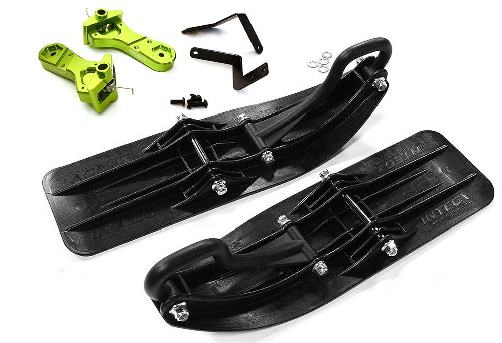 C29017GREEN Front Sled Ski Attachment Set for Arrma 1/10 Granite 4X4 3S BLX (RWD Operation) - Image 1