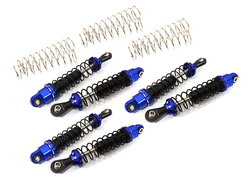 C29042BLUE Billet Machined Shock Set (6) for Axial SCX10 II 6X6 Off-Road (L=90mm) - Image 1