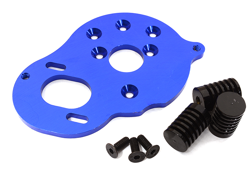 C29125BLUE Billet Machined Motor Plate w/ Heatsinks for Element RC 1/10 Enduro Sendero - Image 1