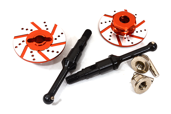 C29127RED Billet Machined Rear Drive Shaft w/Disc Brake (2) for Tamiya T3-01 Dancing Rider - Image 1