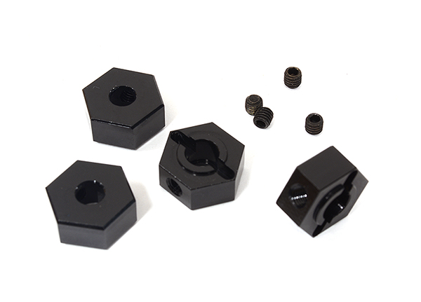 C29130BLACK Billet Machined Wheel Hex (4) for Element RC 1/10 Scale Enduro Sendero - Image 1
