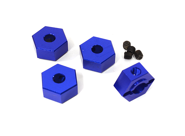 C29130BLUE Billet Machined Wheel Hex (4) for Element RC 1/10 Scale Enduro Sendero - Image 1