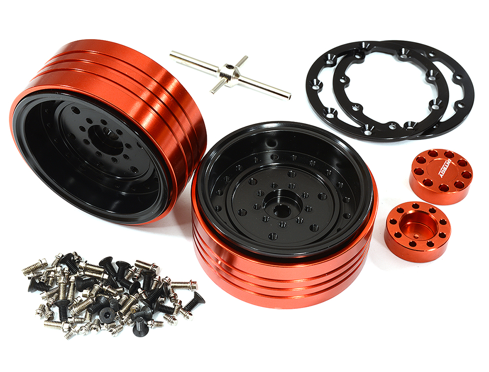C29151BLACK Billet Machined Alloy Beadlock Wheels for Element RC 1/10 Scale Enduro Sendero - Image 1