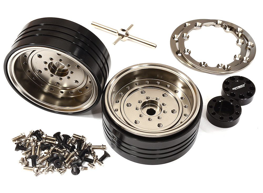 C29151GREY Billet Machined Alloy Beadlock Wheels for Element RC 1/10 Scale Enduro Sendero - Image 1