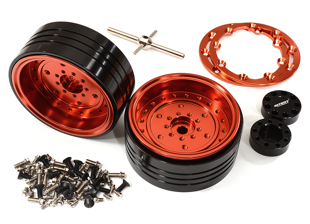 C29151RED Billet Machined Alloy Beadlock Wheels for Element RC 1/10 Scale Enduro Sendero - Image 1