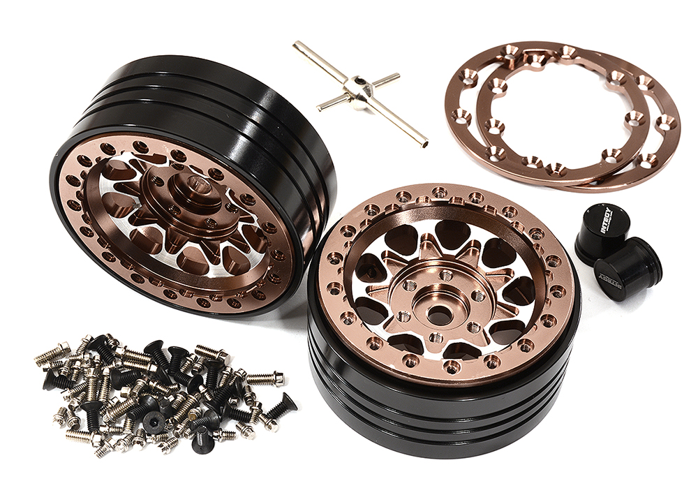 C29152BRONZE Billet Machined Alloy Beadlock Wheels for Element RC 1/10 Scale Enduro Sendero - Image 1
